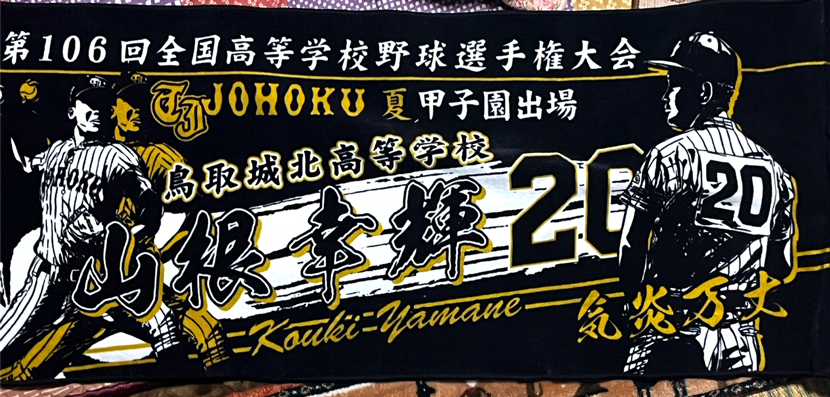 甲子園タオル 甲子園デザイン 黒 金