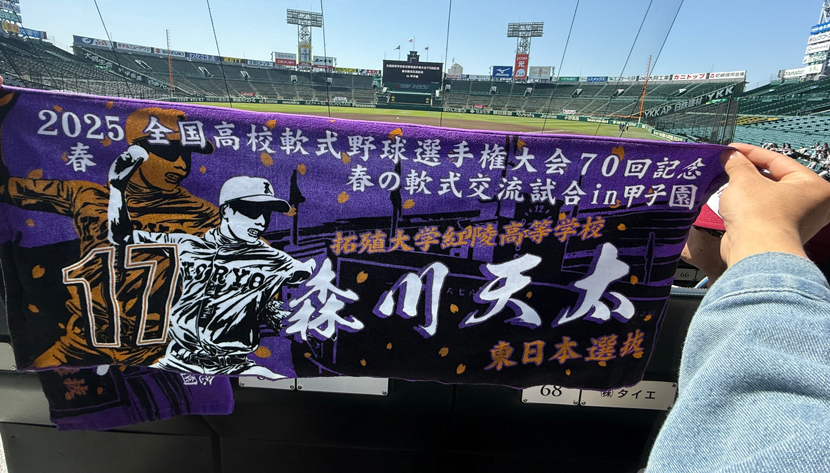 甲子園タオル 甲子園デザイン 紫 黒 金