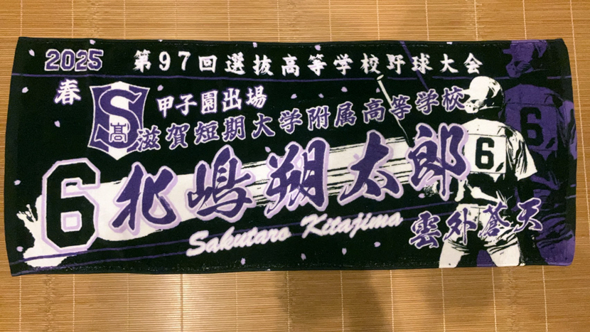 甲子園タオル 甲子園デザイン　黒　紫