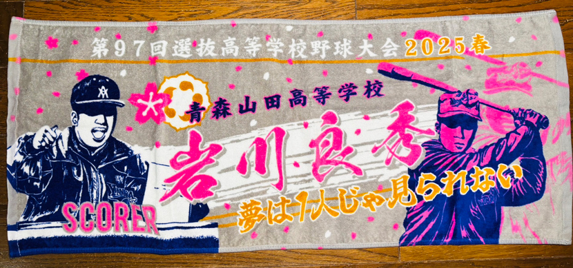 甲子園タオル 甲子園デザイン グレー ピンク 金 紺