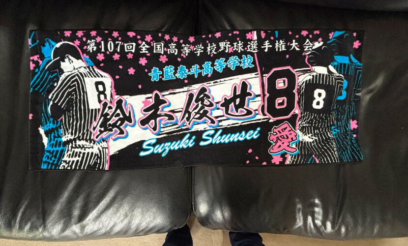 甲子園タオル 甲子園デザイン 黒 ピンク ブルー
