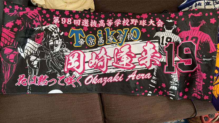 甲子園タオル 甲子園デザイン ブラック ピンク